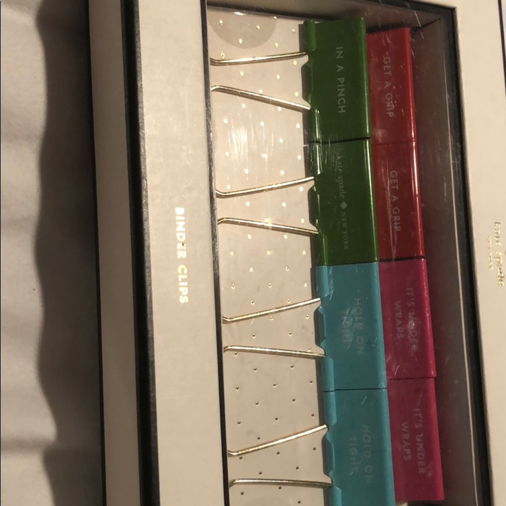 Kate Spade NWT 8 Binder Clips with sayings and colors see description host pick - Picture 5 of 15